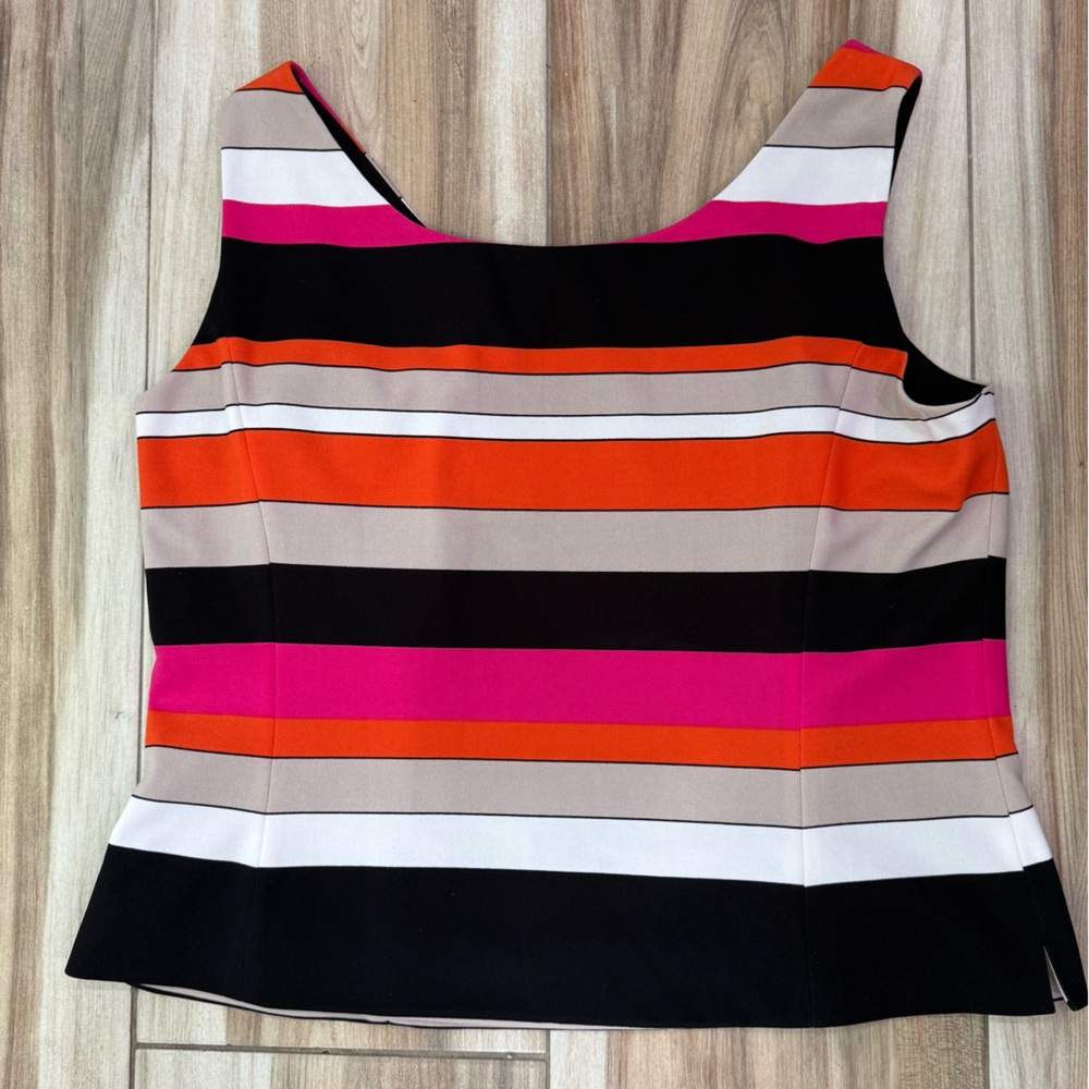 Kasper | Striped Sleeveless Top Size 14 - Picture 3 of 5